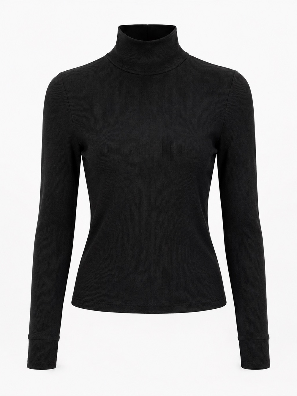 American Eagle Black Ribbed Mock Neck Long Sleeve Top XS